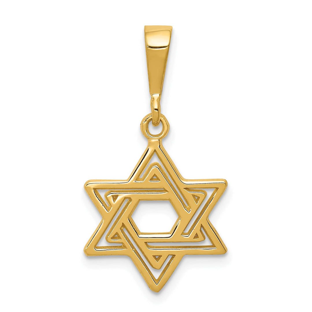 14K Yellow Gold Medium Classic Star of David Charm