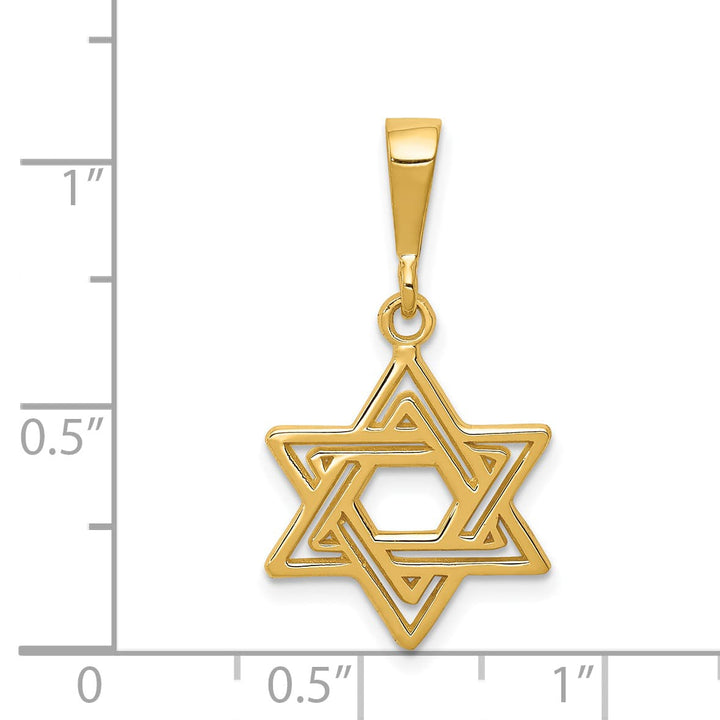 14K Yellow Gold Medium Classic Star of David Charm