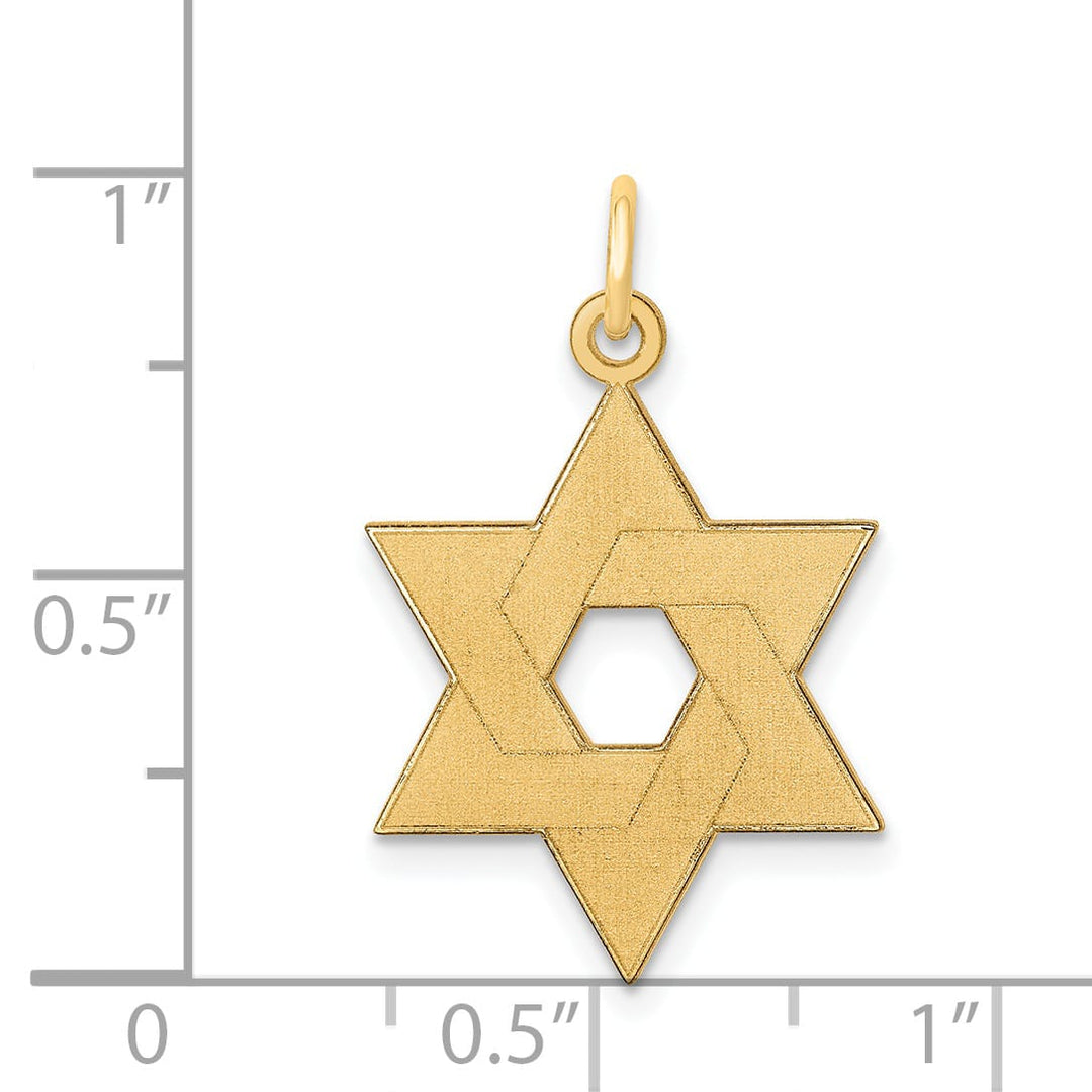 14K Yellow Gold Medium Laser Designed Star of David Pendant