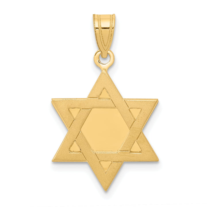 14K Yellow Gold Medium Polished Star of David Pendant