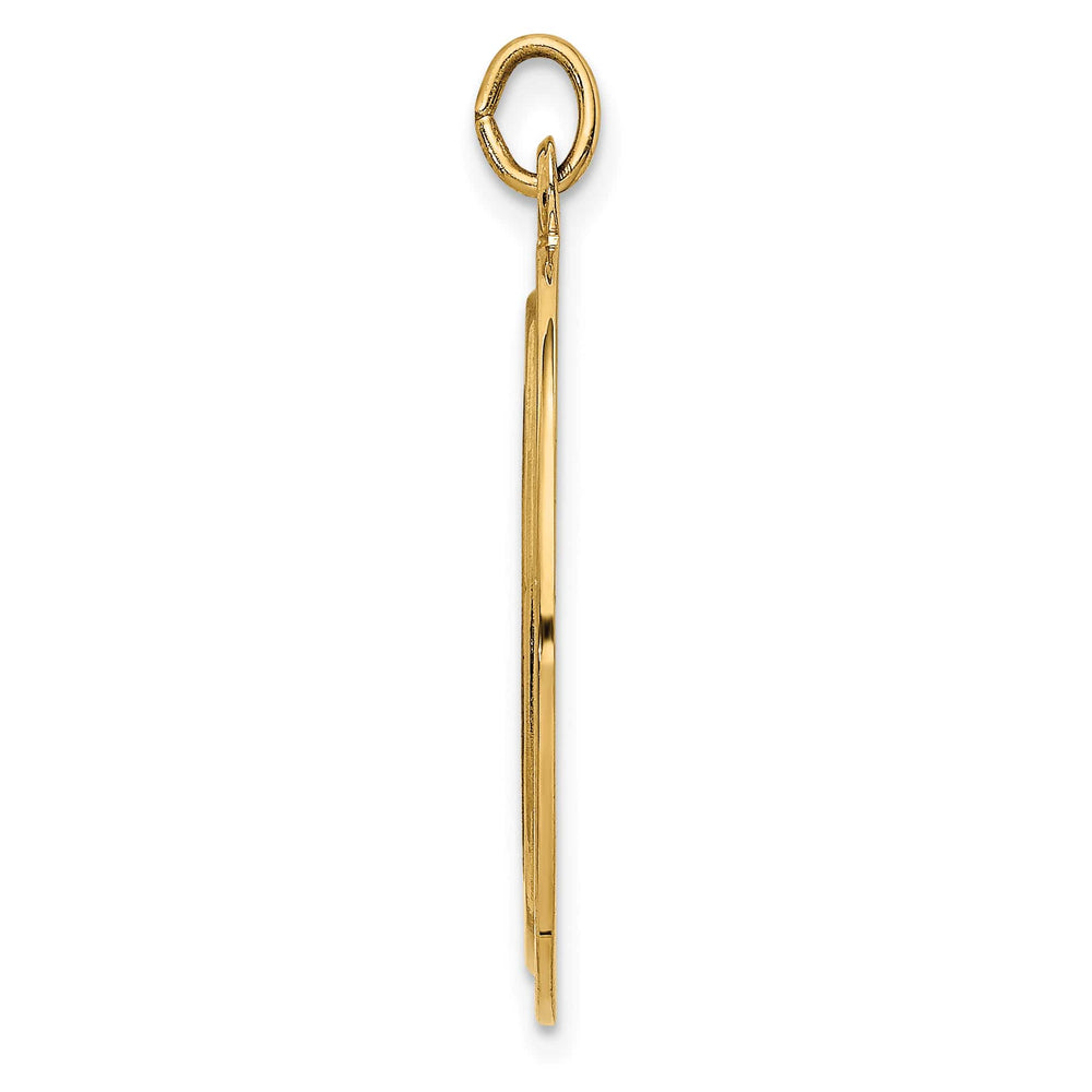 14K Yellow Gold Medium Round Disc St. Christopher Medal Pendant