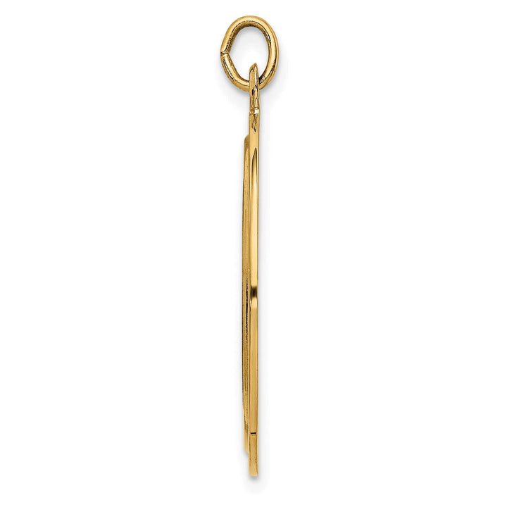 14K Yellow Gold Medium Round Disc St. Christopher Medal Pendant