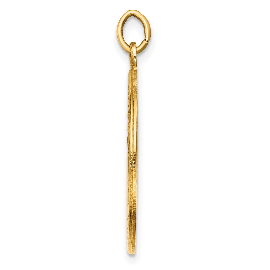 14K Yellow Gold Medium Round St. Christopher Medal Pendant