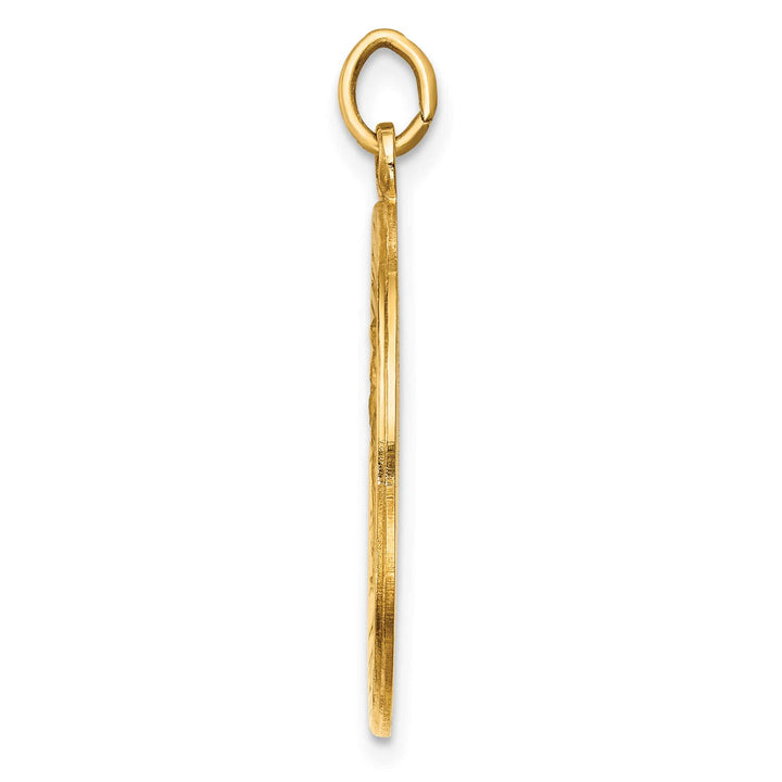 14K Yellow Gold Medium Round St. Christopher Medal Pendant