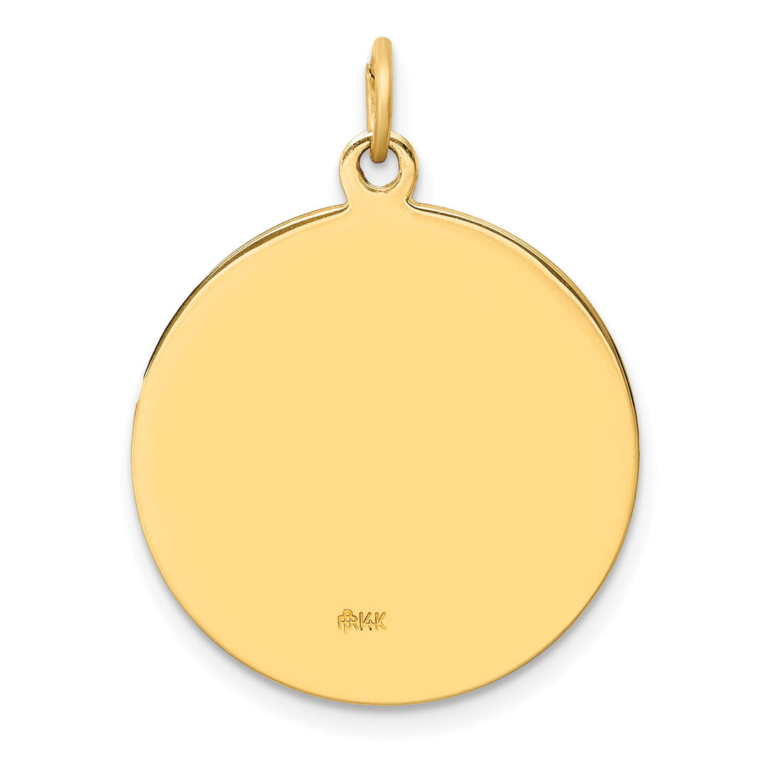 14K Yellow Gold Medium Round St. Christopher Medal Pendant