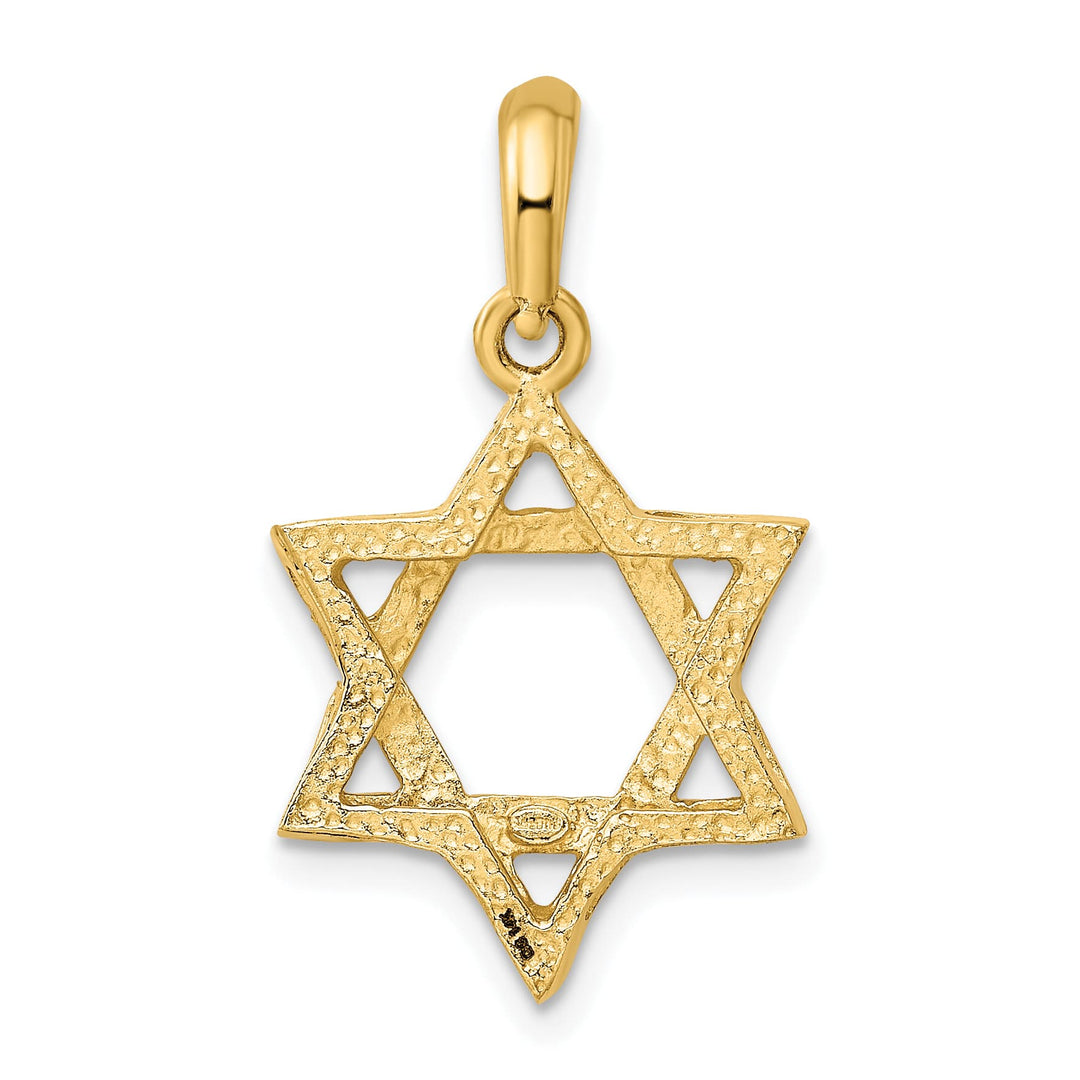 14K Yellow Gold Medium Solid Star of David Pendant