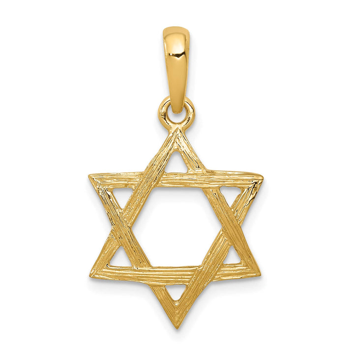 14K Yellow Gold Medium Solid Star of David Pendant