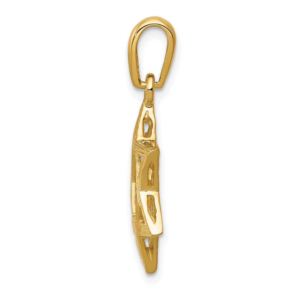 14K Yellow Gold Medium Solid Star of David Pendant