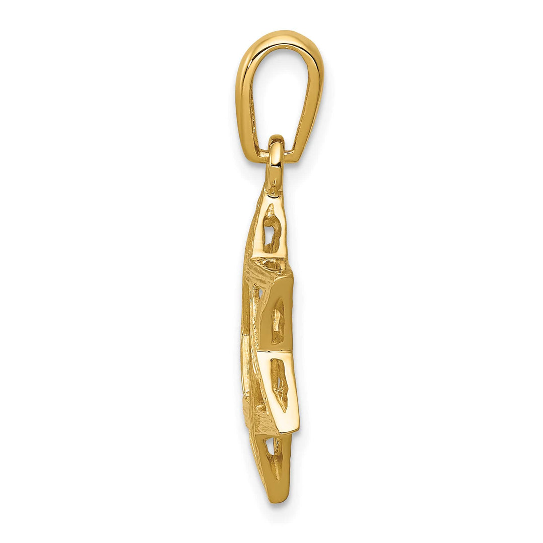 14K Yellow Gold Medium Solid Star of David Pendant