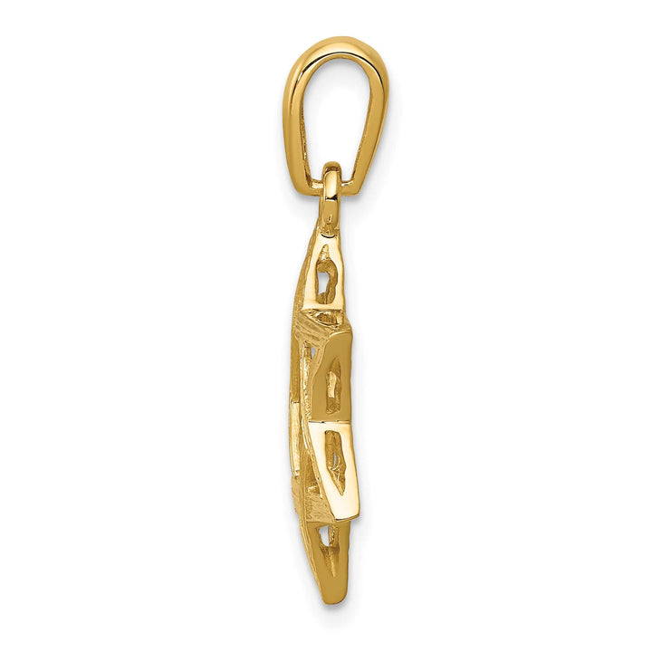 14K Yellow Gold Medium Solid Star of David Pendant