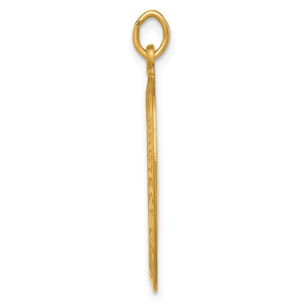 14K Yellow Gold Medium St. Christopher Medal Oval Pendant