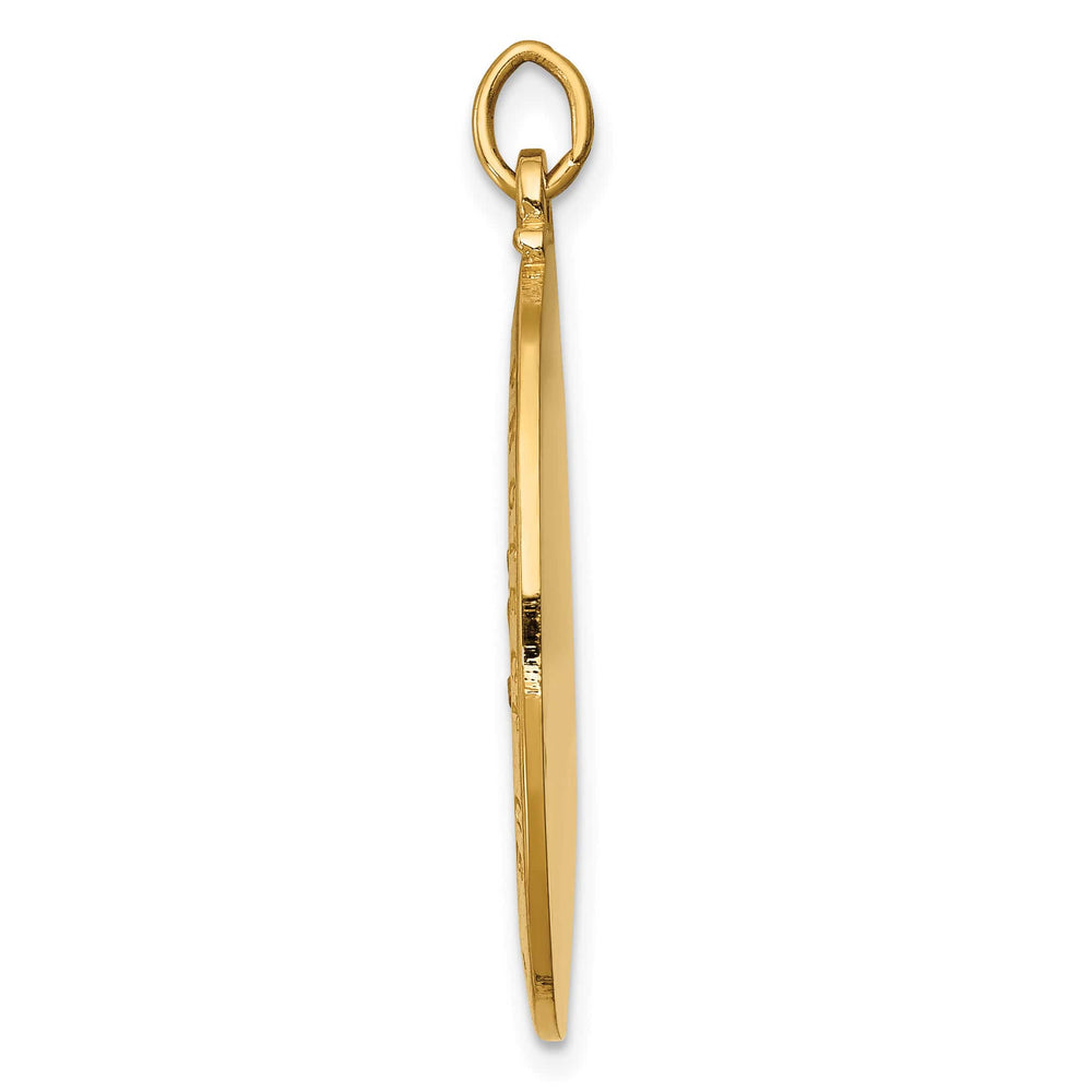 14K Yellow Gold Medium St. Christopher Medal Oval Pendant