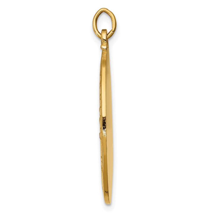 14K Yellow Gold Medium St. Christopher Medal Oval Pendant