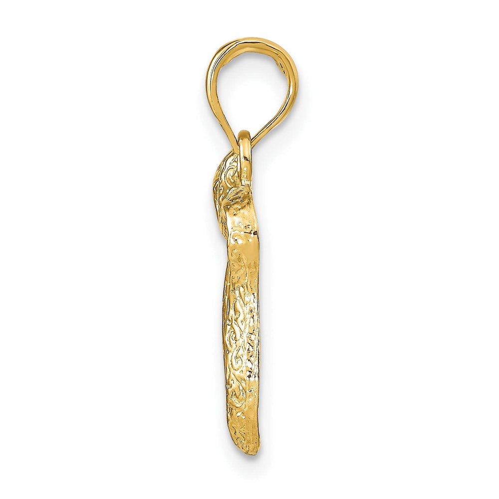 14K Yellow Gold Medium Textured Chai Symbol Pendant