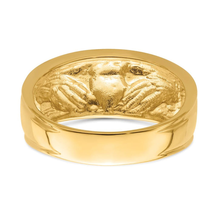 14k Yellow Gold Men's Polished Claddagh Band