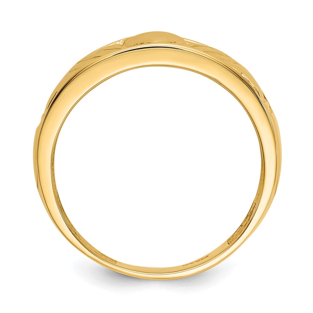 14k Yellow Gold Men's Polished Claddagh Band