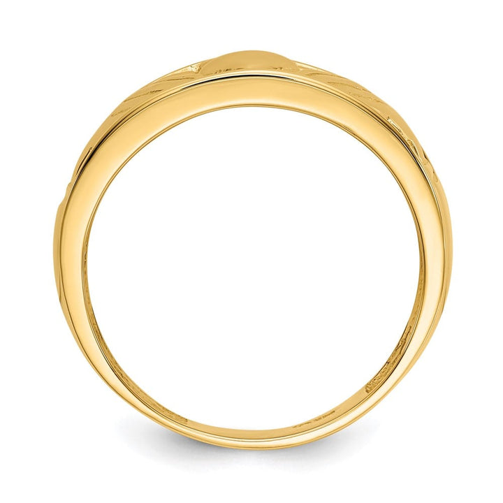 14k Yellow Gold Men's Polished Claddagh Band