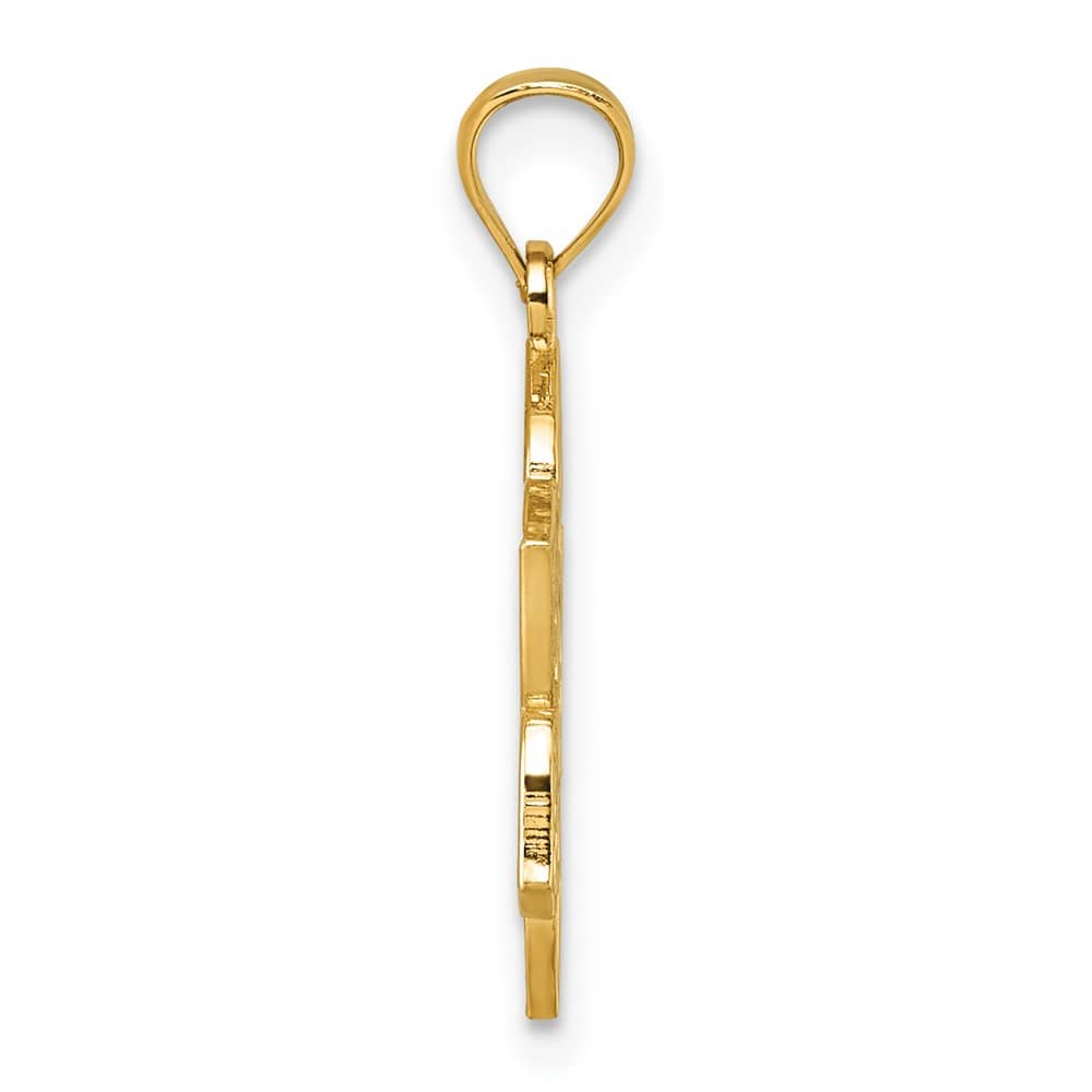 14K Yellow Gold Multi-Faith Symbol Flower Pendant