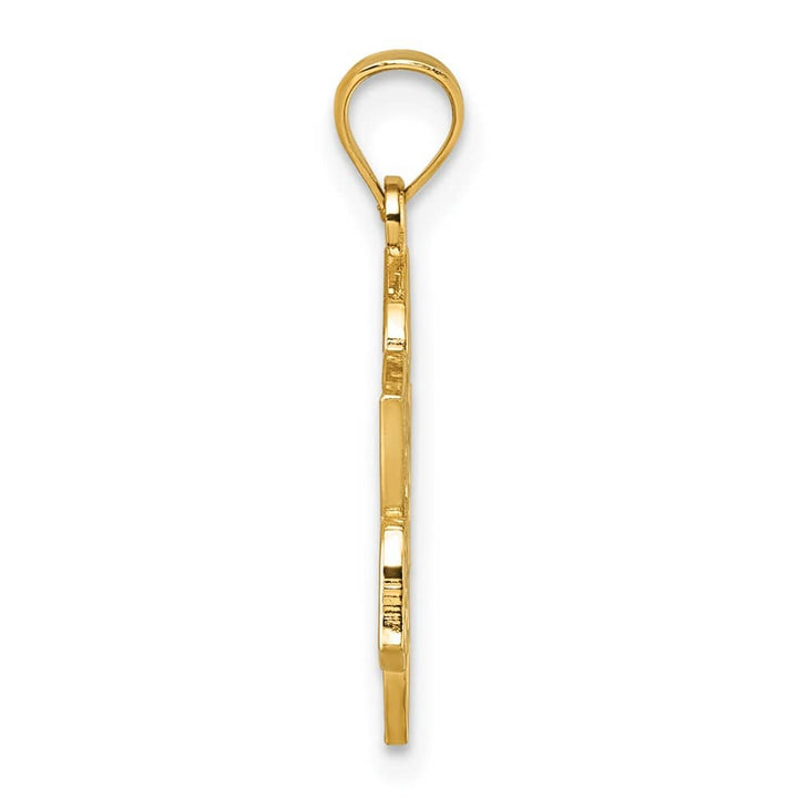 14K Yellow Gold Multi-Faith Symbol Flower Pendant