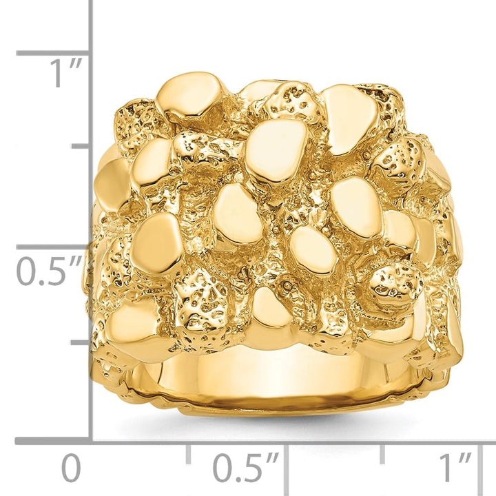 14k Yellow Gold Nugget Men's Ring
