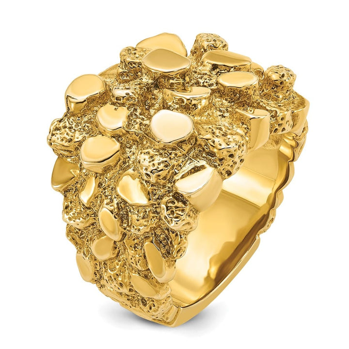 14k Yellow Gold Nugget Men's Ring