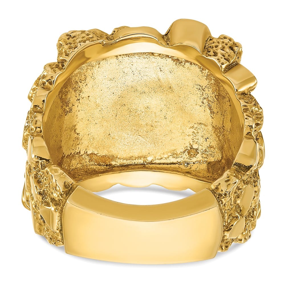 14k Yellow Gold Nugget Men's Ring