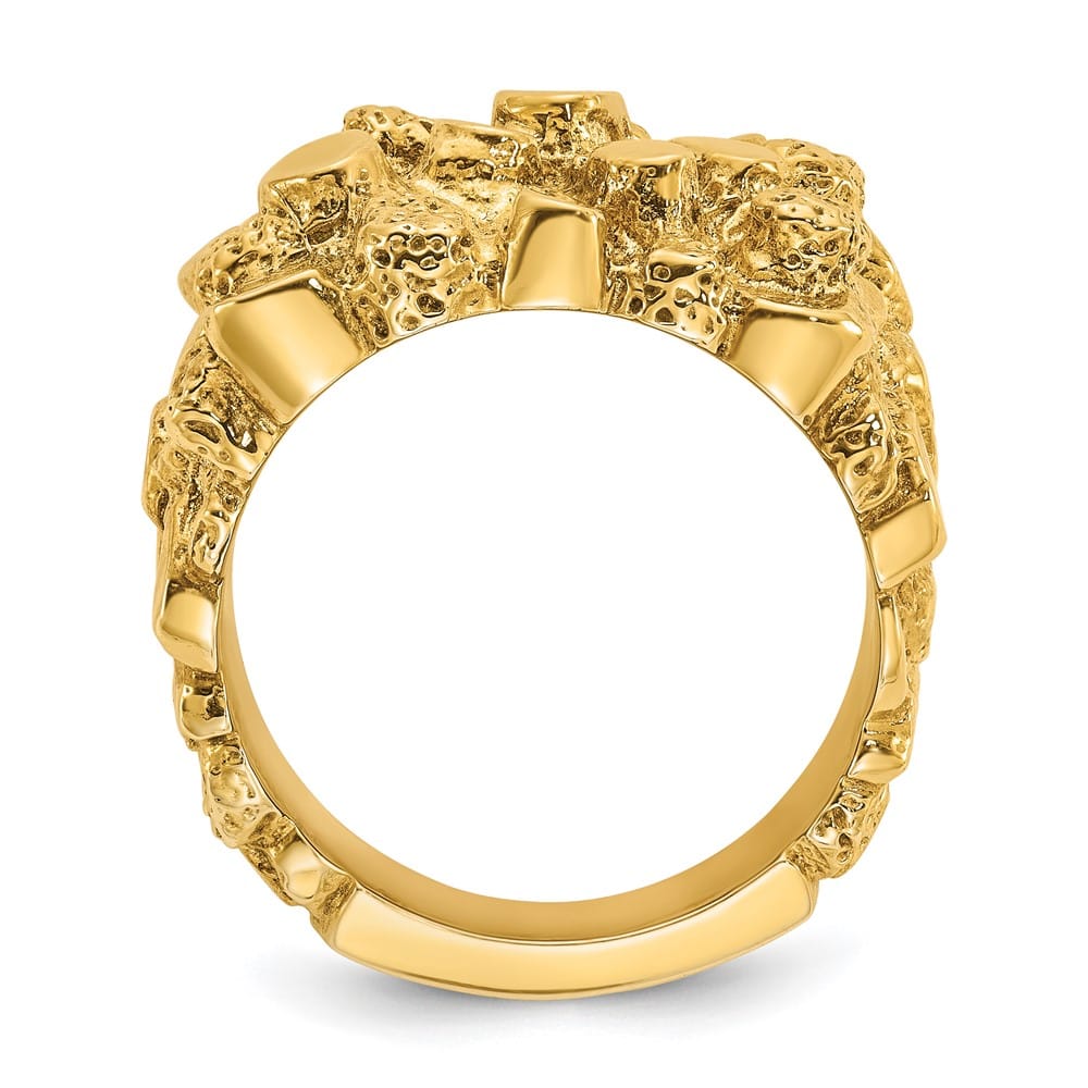 14k Yellow Gold Nugget Men's Ring
