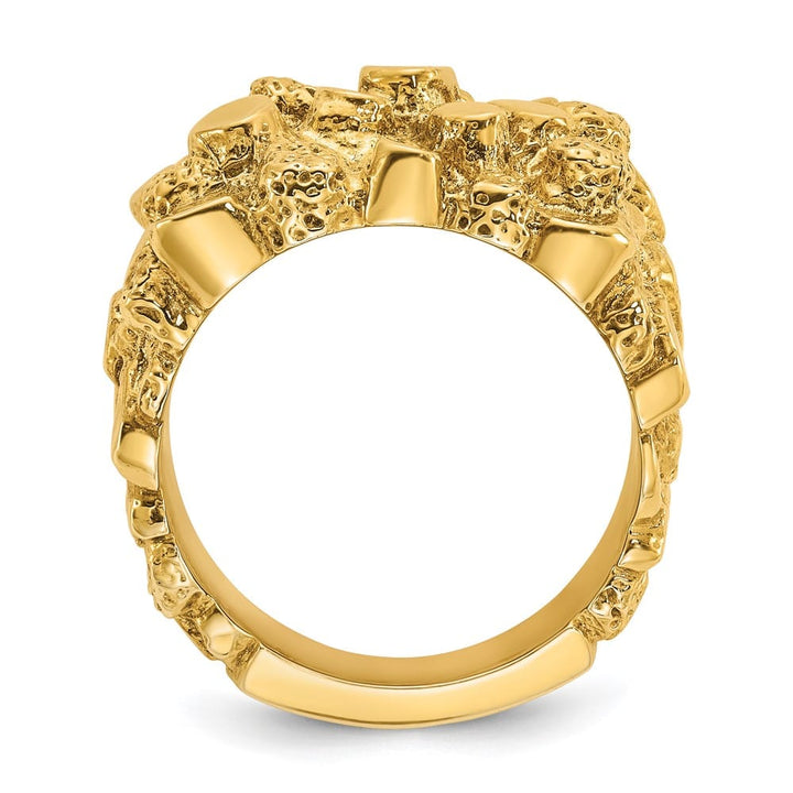 14k Yellow Gold Nugget Men's Ring