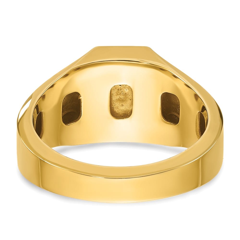 14k Yellow Gold Octagon Ruby Doublet Stone Men's Ring