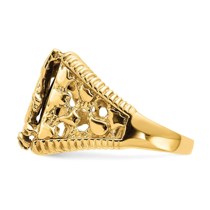 14k Yellow Gold Onyx Eagle Men's Ring
