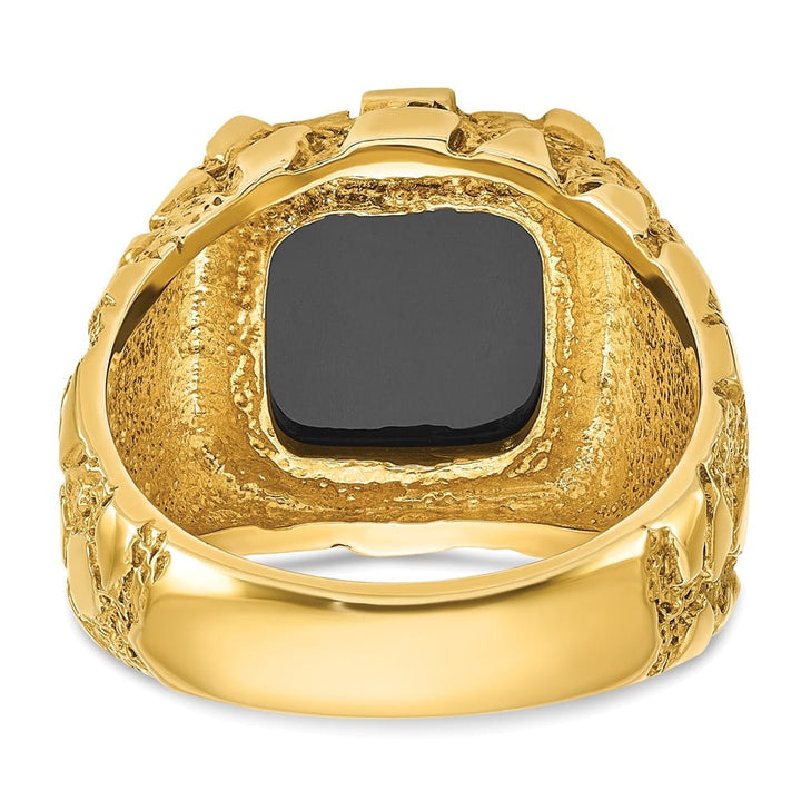 14k Yellow Gold Onyx Nugget Men's Ring