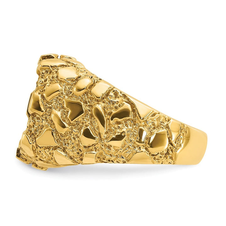 14k Yellow Gold Onyx Nugget Men's Ring