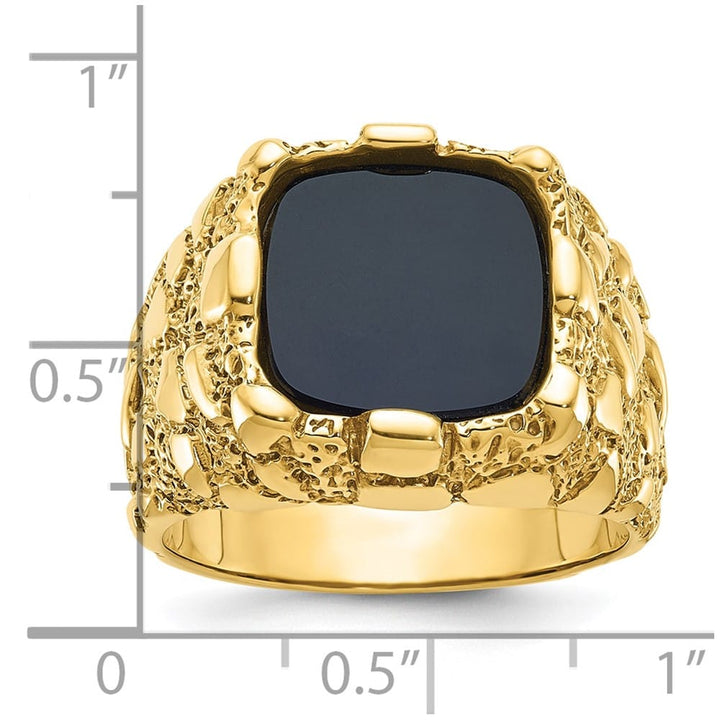 14k Yellow Gold Onyx Nugget Men's Ring