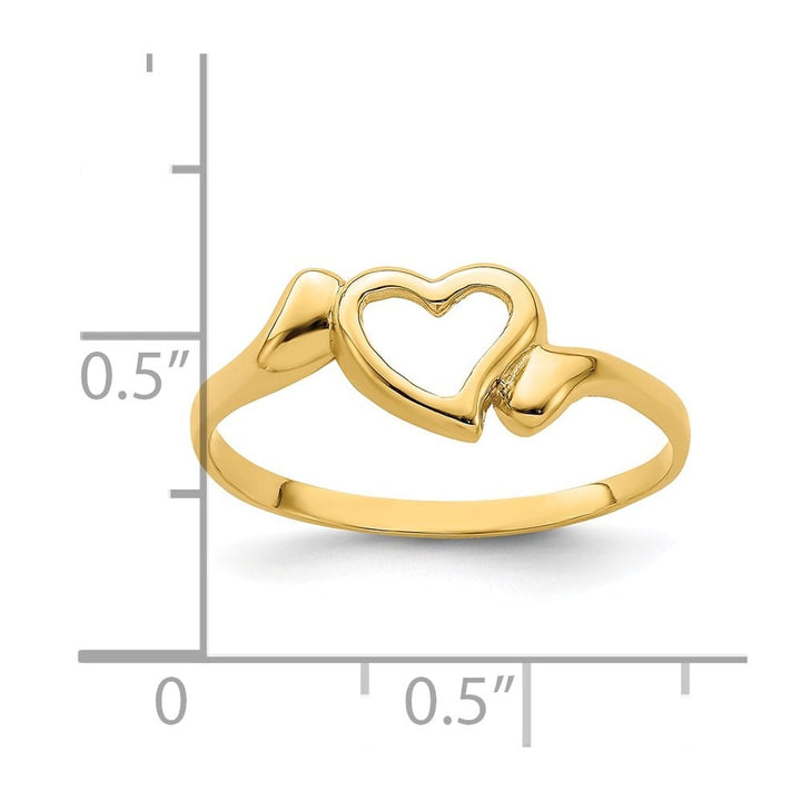 14k Yellow Gold Open Heart with Swirl Ring
