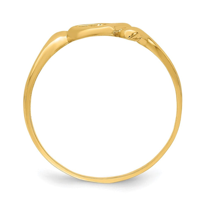 14k Yellow Gold Open Heart with Swirl Ring