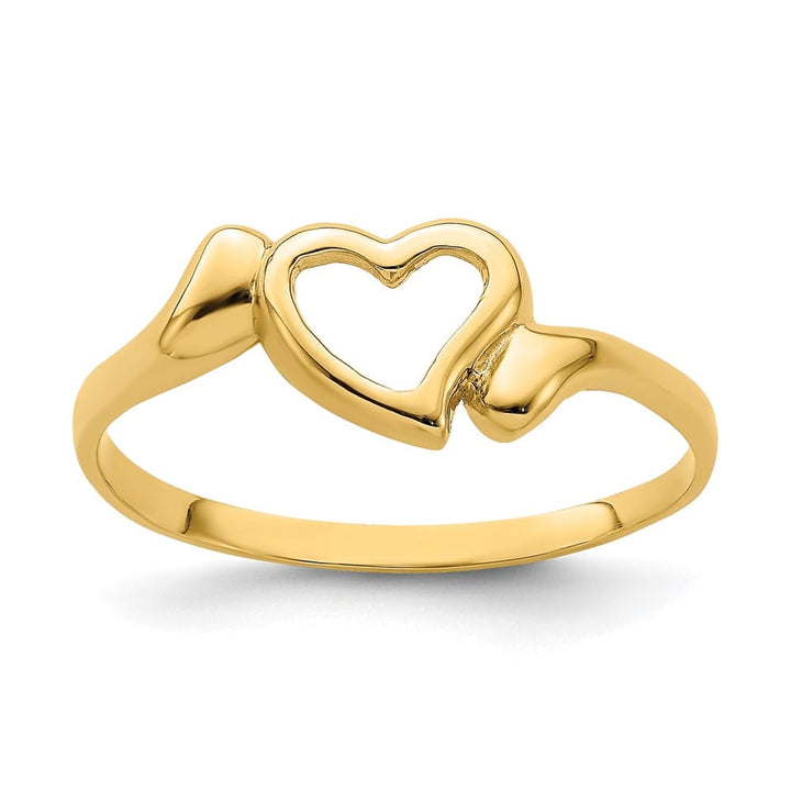14k Yellow Gold Open Heart with Swirl Ring