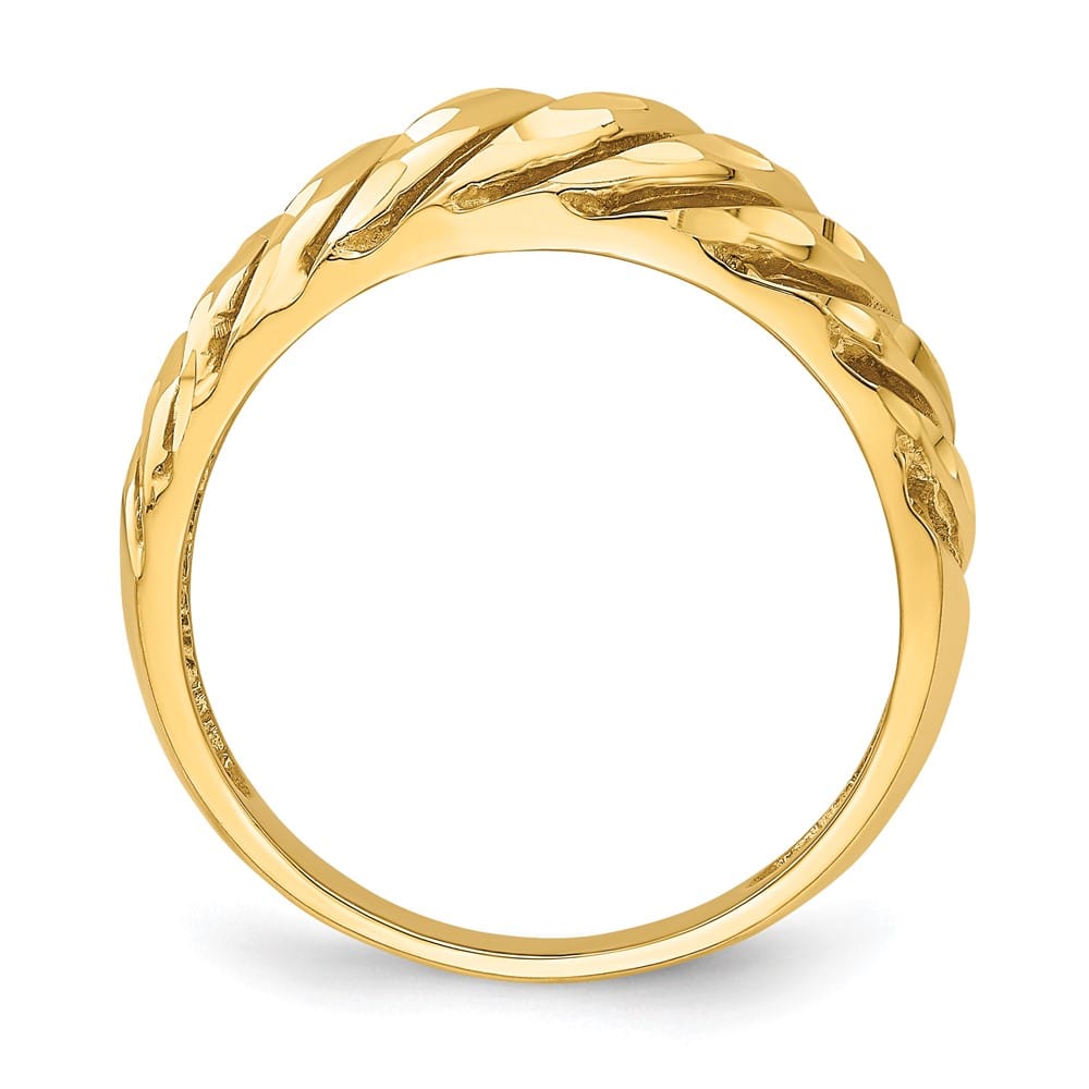 14k Yellow Gold Open Slash D.C. Dome Ring