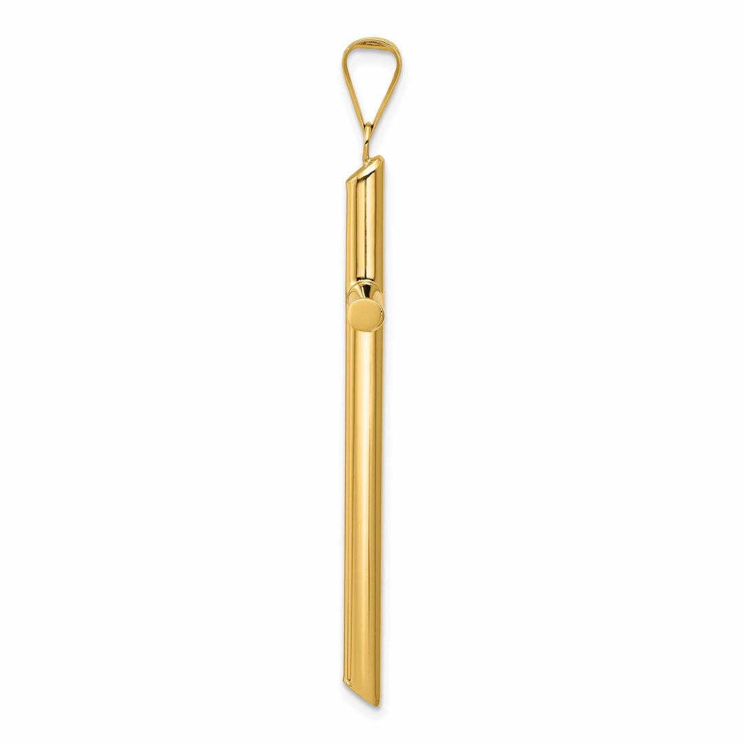 Lovely Rita's 14K Yellow Gold Ornate Polished Tube Hollow Latin Cross Pendant