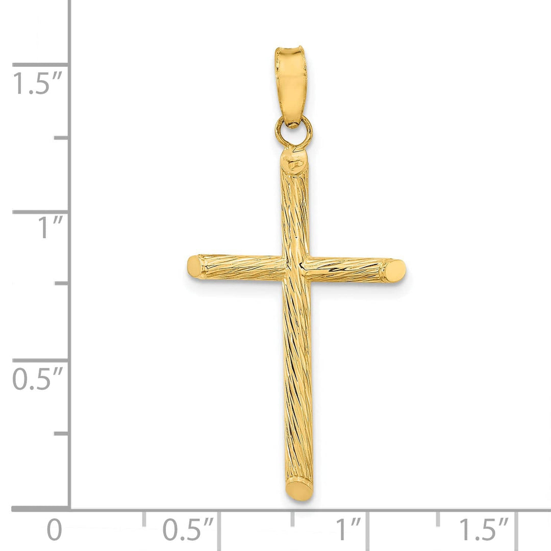 Lovely Rita's 14K Yellow Gold Ornate & Textured Fancy Latin Cross Pendant