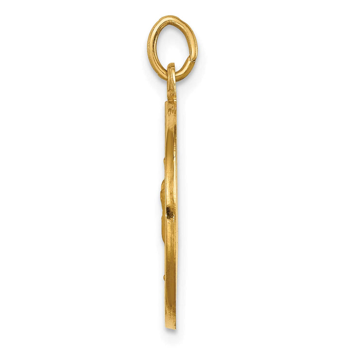 14K Yellow Gold Our Lady of Guadalupe Medal Round Pendant