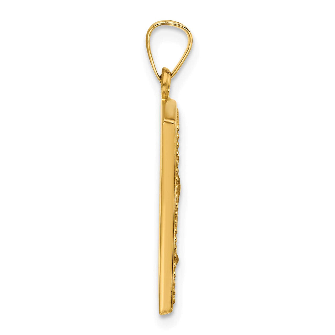 14K Yellow Gold Our Lady of Guadalupe Rectangular Pendant