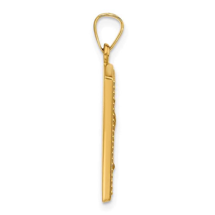 14K Yellow Gold Our Lady of Guadalupe Rectangular Pendant