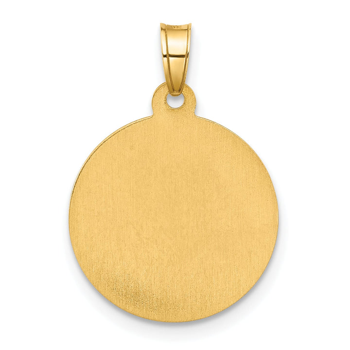 14K Yellow Gold Our Lady of Mt. Carmel Medal Round Pendant