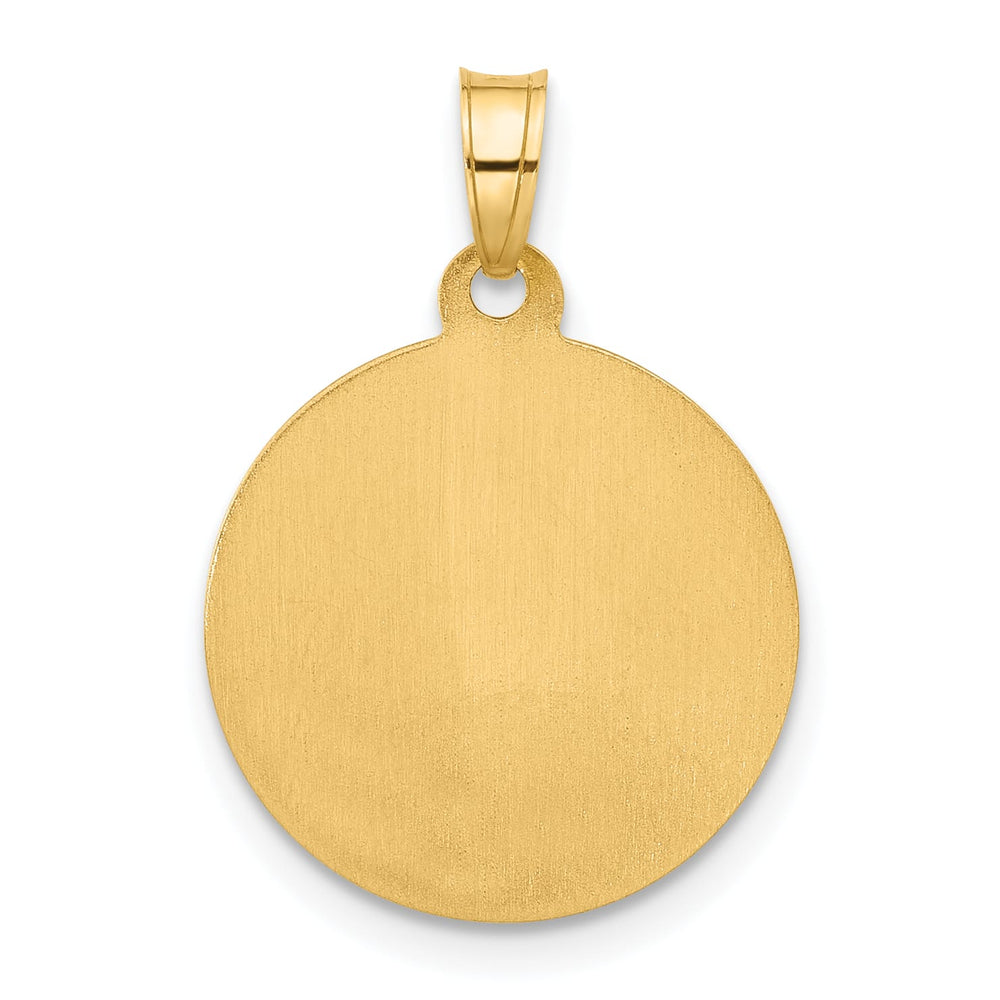 14K Yellow Gold Our Lady of Mt. Carmel Medal Round Pendant