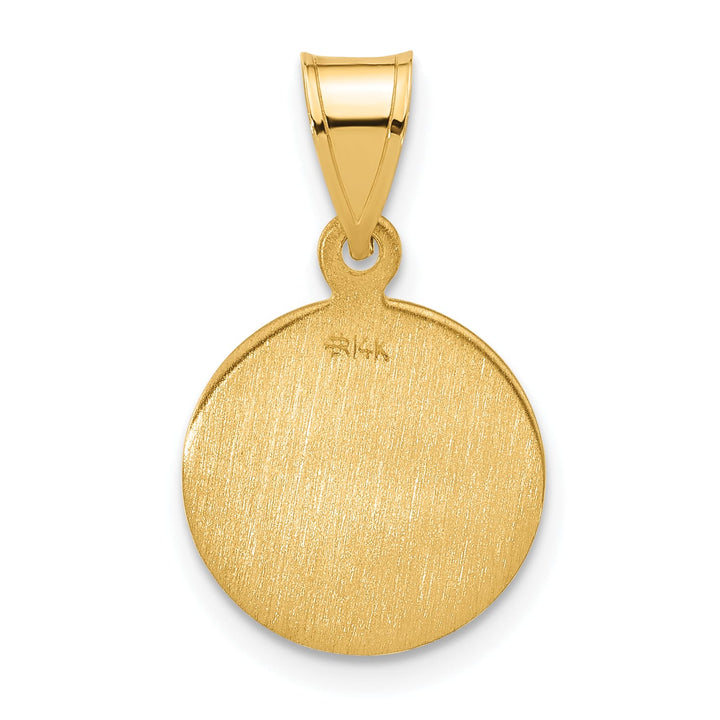 14K Yellow Gold Our Lady of Perpetual Help Medal Round Pendant