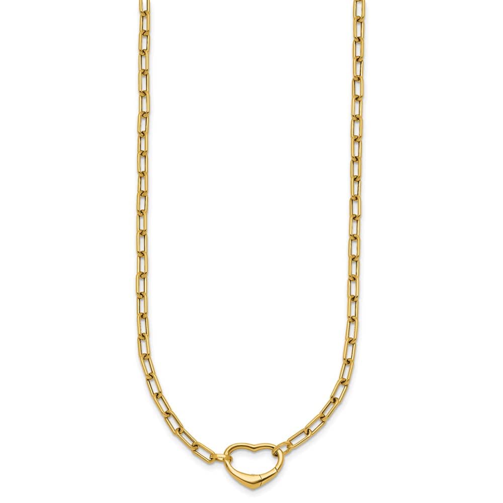 14K Yellow Gold Oval Heart Convertible to a Bracelet 18 inch Necklace