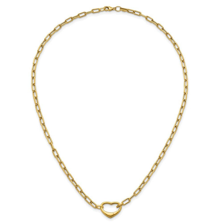14K Yellow Gold Oval Heart Convertible to a Bracelet 18 inch Necklace