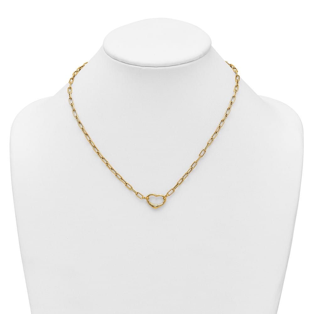 14K Yellow Gold Oval Heart Convertible to a Bracelet 18 inch Necklace