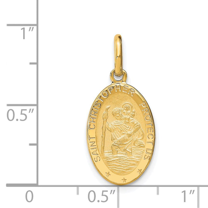 14K Yellow Gold Oval St. Christopher 18.3 mm x 10.8 mm Pendant