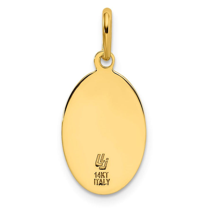 14K Yellow Gold Oval St. Christopher 18.3 mm x 10.8 mm Pendant